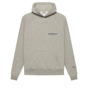 Fear of God Essentials Hoodie in Heather Oatmeal, Size Small